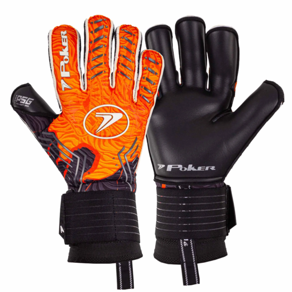 Luva Futebol de Campo Profissional Poker Breath Laranja