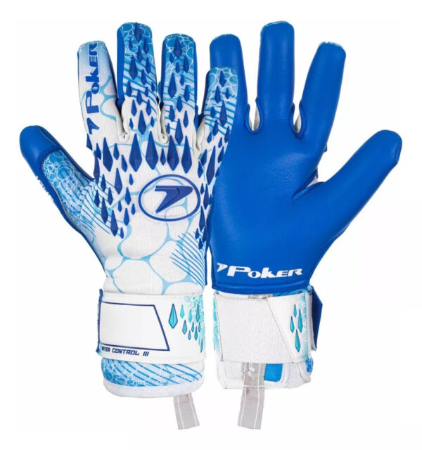 Luva Futebol de Campo Profissional Poker Water Control III Azul